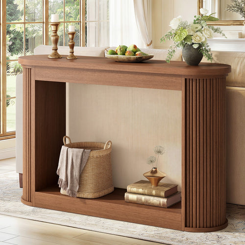Sikaic Console Table Sikaic Fluted Console Table Brown Brown / Engineered Wood / Modern