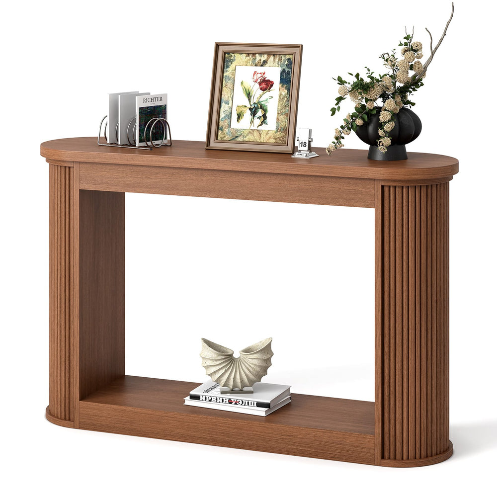 Sikaic Console Table Sikaic Fluted Console Table Brown Brown / Engineered Wood / Modern