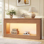 Sikaic Console Table Sikaic LED Console Table with 3-Color Light & Double-Tier Design  Walnut Brown / Engineered Wood / Modern