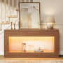 Sikaic Console Table Sikaic LED Console Table with 3-Color Light & Double-Tier Design  Walnut Brown / Engineered Wood / Modern