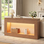 Sikaic Console Table Sikaic LED Console Table with 3-Color Light & Double-Tier Design  Walnut Brown / Engineered Wood / Modern