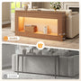 Sikaic Console Table Sikaic LED Console Table with 3-Color Light & Double-Tier Design  Walnut Brown / Engineered Wood / Modern