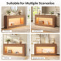 Sikaic Console Table Sikaic LED Console Table with 3-Color Light & Double-Tier Design  Walnut Brown / Engineered Wood / Modern