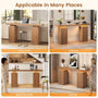 Sikaic Console Table Sikaic Modern Console Table with Built-in LED Lighting Walnut Finish for Entryway & Living Room Brown / Engineered Wood / Modern