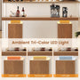 Sikaic Console Table Sikaic Modern Console Table with Built-in LED Lighting Walnut Finish for Entryway & Living Room Brown / Engineered Wood / Modern