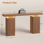 Sikaic Console Table Sikaic Modern Console Table with Built-in LED Lighting Walnut Finish for Entryway & Living Room Brown / Engineered Wood / Modern
