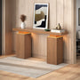 Sikaic Console Table Sikaic Modern Console Table with Built-in LED Lighting Walnut Finish for Entryway & Living Room Brown / Engineered Wood / Modern