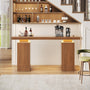 Sikaic Console Table Sikaic Modern Console Table with Built-in LED Lighting Walnut Finish for Entryway & Living Room Brown / Engineered Wood / Modern