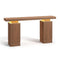 Sikaic Console Table Sikaic Modern Console Table with Built-in LED Lighting Walnut Finish for Entryway & Living Room Brown / Engineered Wood / Modern