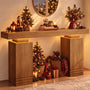 Sikaic Console Table Sikaic Modern Console Table with Built-in LED Lighting Walnut Finish for Entryway & Living Room Brown / Engineered Wood / Modern
