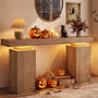 Sikaic Console Table Sikaic Modern Console Table with Built-in LED Lighting Walnut Finish for Entryway & Living Room Brown / Engineered Wood / Modern