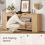 Sikaic Console Table 71.8 inch Extra Long Console Table with Built-In Outlets Natural Natural / Engineered Wood / Farmhouse