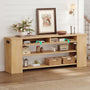 Sikaic Console Table 71.8 inch Extra Long Console Table with Built-In Outlets Natural Natural / Engineered Wood / Farmhouse
