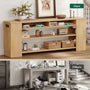 Sikaic Console Table 71.8 inch Extra Long Console Table with Built-In Outlets Natural Natural / Engineered Wood / Farmhouse