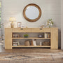 Sikaic Console Table 71.8 inch Extra Long Console Table with Built-In Outlets Natural Natural / Engineered Wood / Farmhouse