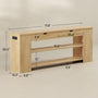 Sikaic Console Table 71.8 inch Extra Long Console Table with Built-In Outlets Natural Natural / Engineered Wood / Farmhouse