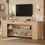 Sikaic Console Table 71.8 inch Extra Long Console Table with Built-In Outlets Natural Natural / Engineered Wood / Farmhouse