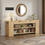 Sikaic Console Table 71.8 inch Extra Long Console Table with Built-In Outlets Natural Natural / Engineered Wood / Farmhouse
