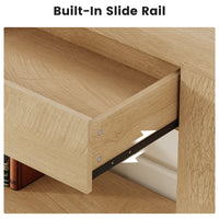 Sikaic Console Table 63 Inch Long Console Table with 2 Drawers Natural Wood Natural / Engineered Wood / Modern