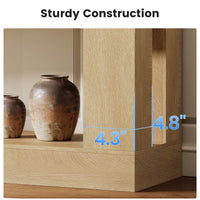Sikaic Console Table 63 Inch Long Console Table with 2 Drawers Natural Wood Natural / Engineered Wood / Modern