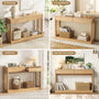 Sikaic Console Table Sikaic Rattan Console Table with Dual Drawers Natural Oak Natural / Engineered Wood / Modern