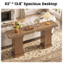 Sikaic Console Table Modern Farmhouse Console Table 63 Inch with Storage Cabinet Natural Natural / Mid-Century / Engineered Wood