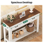 Sikaic Console Table 47 inch Farmhouse Console Table with 3 Drawers White-Brown White / Engineered Wood / Farmhouse