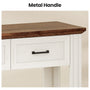 Sikaic Console Table 47 inch Farmhouse Console Table with 3 Drawers White-Brown White / Engineered Wood / Farmhouse