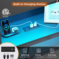 Sikaic Daybeds Full Size LED Daybed with Storage Drawers and Bookcase Headboard Black Black / Engineered Wood / Modern