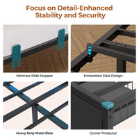 Sikaic Daybeds Full Size LED Daybed with Storage Drawers and Bookcase Headboard Black Black / Engineered Wood / Modern