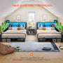 Sikaic Daybeds Full Size Daybed with Charging Station and LED Lights Black Black / Full / Modern