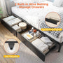 Sikaic Daybeds Full Size Daybed with Charging Station and LED Lights Black Black / Full / Modern