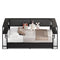 Sikaic Daybeds Full Size Daybeds with Charging Station and Storage Shelves Black Black / Full / Modern