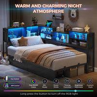 Sikaic Daybeds Twin Size Daybed with Charging Station and LED Lights Black Black / Twin / Modern