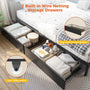 Sikaic Daybeds Twin Size Daybed with Charging Station and LED Lights Black Black / Twin / Modern