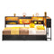 Sikaic Daybeds Twin Size Daybed with Charging Station and LED Lights Black Black / Twin / Modern