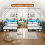 Sikaic Daybeds Twin Size LED Daybed with Storage Drawers and Bookcase Headboard Oak Gray Gray / Twin / Modern