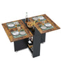 Sikaic Dining Table Folding Dining Table with Storage Shelf Brown and Black Brown / Engineered Wood / Modern