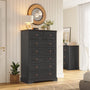 Sikaic Dresser 51.4 inch Farmhouse 7-Drawer Dresser White
