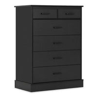Sikaic Dresser 6 Drawers Dresser with Clothes Storage Organizer Black Black