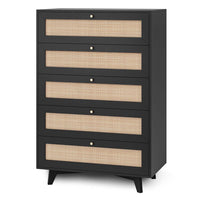 Sikaic Dresser Dresser with 5  Drawers Black Black / Engineered Wood / Bohemian