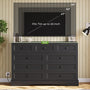 Sikaic Dresser 51.2 inch Wide 9-Drawer Dresser with Charging Station Black Black / Engineered Wood / Farmhouse