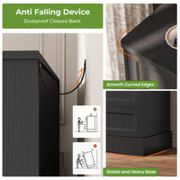 Sikaic Dresser 51.2 inch Wide 9-Drawer Dresser with Charging Station Black Black / Engineered Wood / Farmhouse