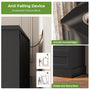 Sikaic Dresser 51.2 inch Wide 9-Drawer Dresser with Charging Station Black Black / Engineered Wood / Farmhouse