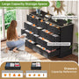 Sikaic Dresser 51.2 inch Wide 9-Drawer Dresser with Charging Station Black Black / Engineered Wood / Farmhouse