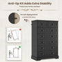 Sikaic Dresser 51.4 inch Farmhouse 7-Drawer Dresser White Black / Engineered Wood / Farmhouse