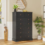 Sikaic Dresser 51.4 inch Farmhouse 7-Drawer Dresser White Black / Engineered Wood / Farmhouse