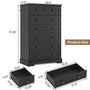 Sikaic Dresser 51.4 inch Farmhouse 7-Drawer Dresser White Black / Engineered Wood / Farmhouse