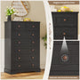 Sikaic Dresser 51.4 inch Farmhouse 7-Drawer Dresser White Black / Engineered Wood / Farmhouse