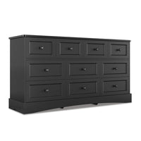 Sikaic Dresser 55.2 Inches Dresser with Charging Station Black Black / Engineered Wood / Farmhouse